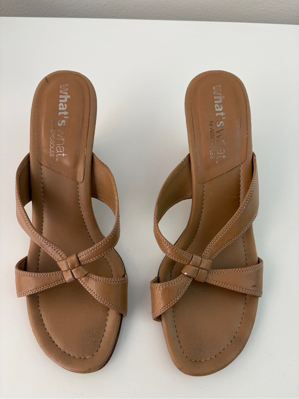 Aerosoles Tan Slip-On Knot Sandals